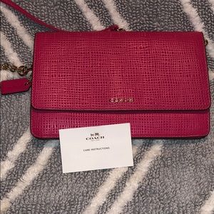 Pink Coach Convertible Clutch or Crossbody